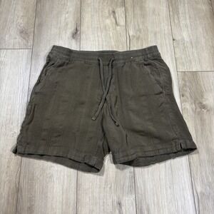 Abercrombie & Fitch Shorts Mens Medium Brown Green Stretch Pull-On Elastic Waist